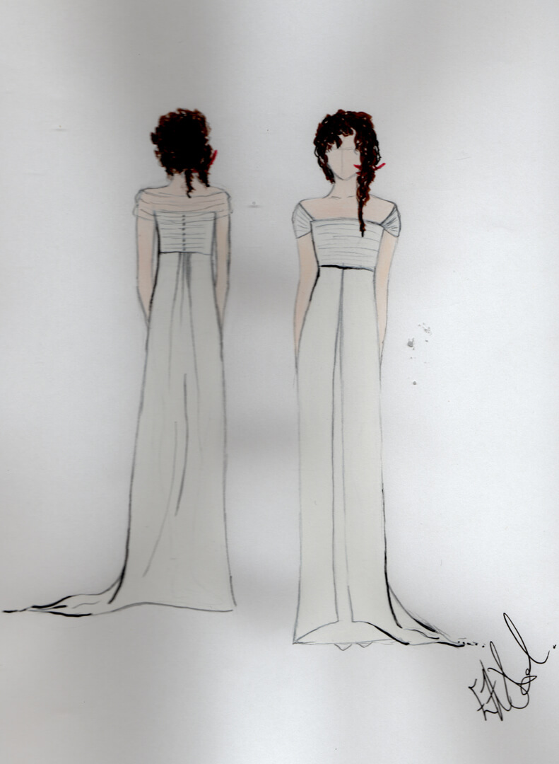 sketch of wedding dress design